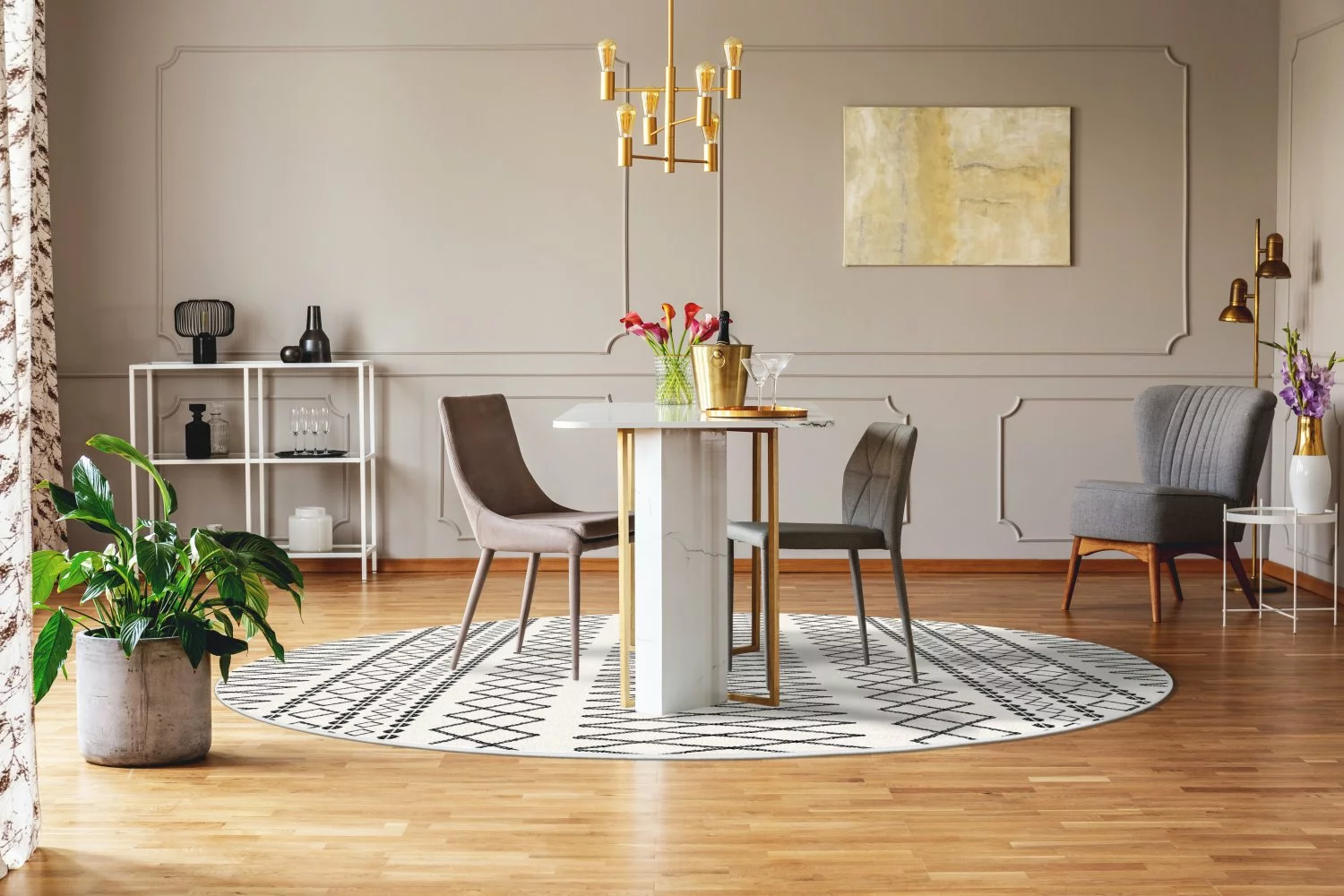 Pyöreät Matot - Safi (musta/valkoinen) - Image 2