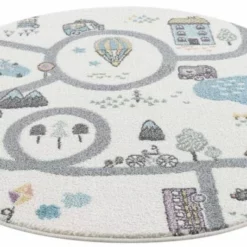 Lastenmatto - Town Pyöreä (multi) 9 Lastenmatto - Town Pyöreä (multi) -Pyöreät matot myymälä kinderteppich anime 9376 creme 160x160 rund 6