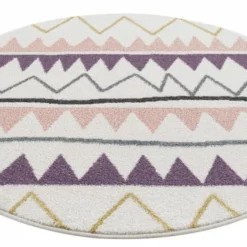 Lastenmatto - Zigzag Pyöreä (multi) -Pyöreät matot myymälä kinderteppich anime 9382 multi 120x120 rund 6