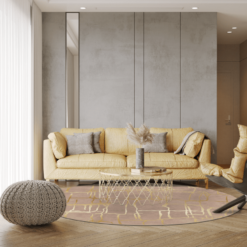 Pyöreät Matot - Lorenzo (ruskea/kulta) -Pyöreät matot myymälä lorenzorudna