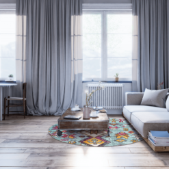 Pyöreät Matot - Misare (sininen/multi) -Pyöreät matot myymälä misarerunda