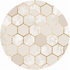 Pyöreät Matot - Morino (beige/valkoinen/kulta)