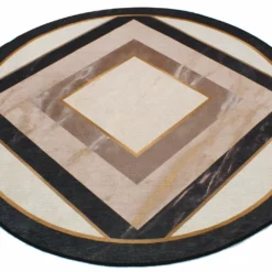 Pyöreät Matot - Pavia (beige/musta) -Pyöreät matot myymälä pavias2