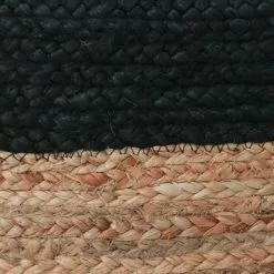 Rahi - Juutti (musta/beige) -Pyöreät matot myymälä puffar1 10781