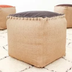 Rahi - Juutti Top (musta) -Pyöreät matot myymälä puffarbeniourain 11024