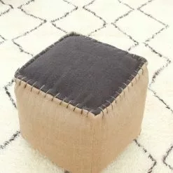 Rahi - Juutti Top (musta) -Pyöreät matot myymälä puffarbeniourain 11029