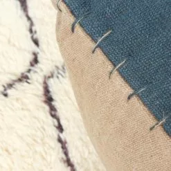 Rahi - Juutti Top (sininen) -Pyöreät matot myymälä puffarbeniourain 11043