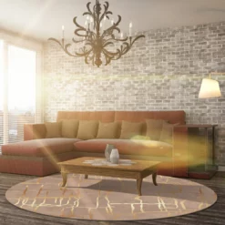 Pyöreät Matot - Lorenzo (ruskea/kulta) -Pyöreät matot myymälä room1 44 lorenzo