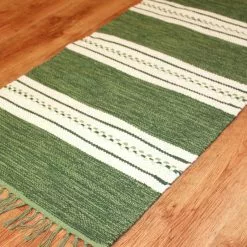 Räsymatto - Kajsa (vihreä) -Pyöreät matot myymälä ryaimg 03971234