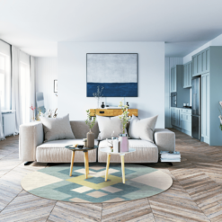 Pyöreät Matot - Temara (sininen/multi) -Pyöreät matot myymälä temararunda