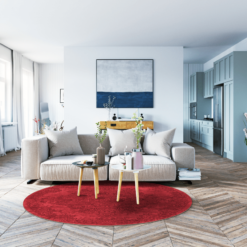 Pyöreät Matot - Valenza (punainen) -Pyöreät matot myymälä valenza3runda